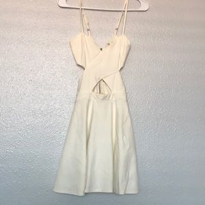 CREAM CUTOUT  A LINE DRESS